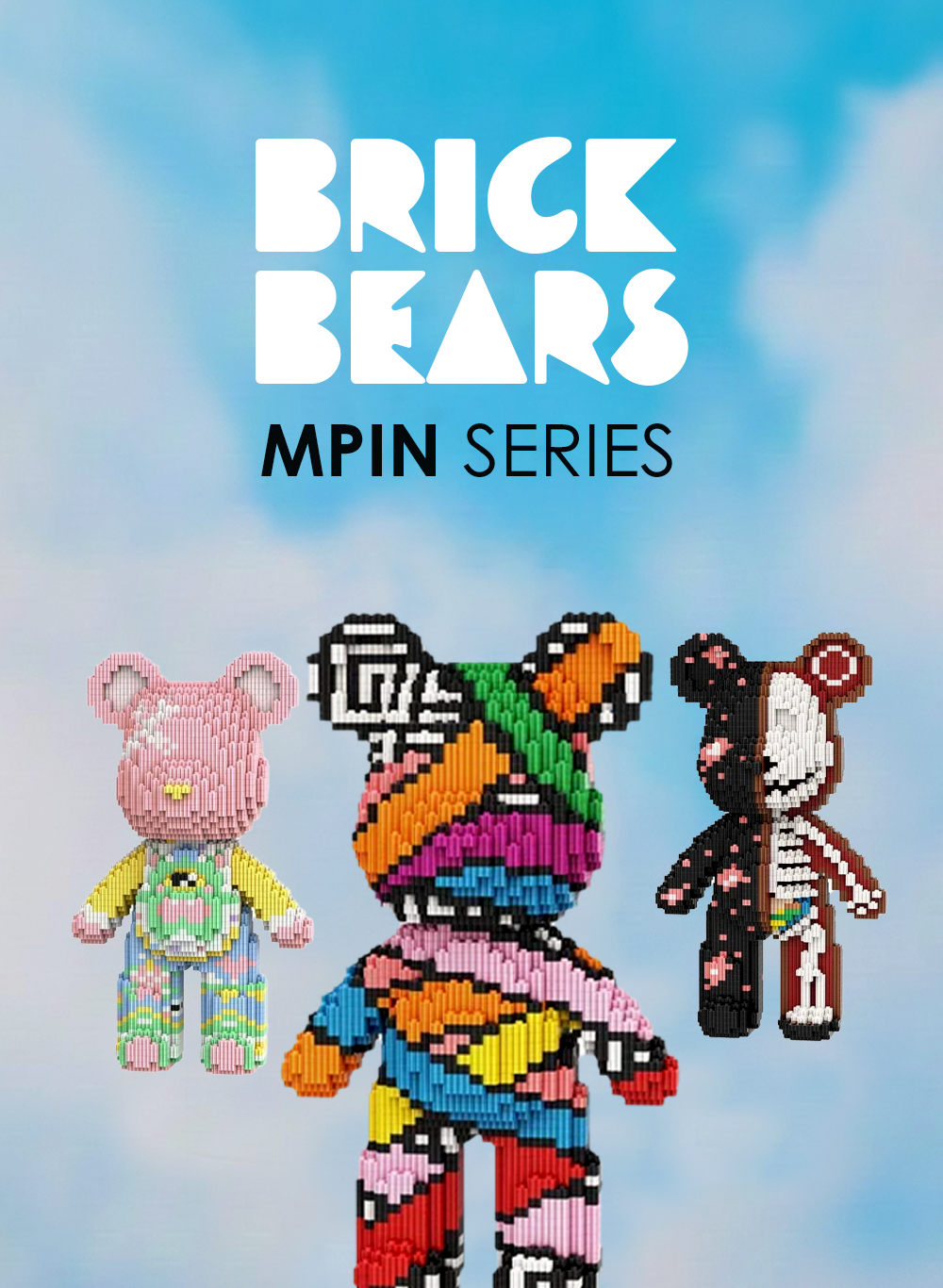 BRICK-BEARS | Kawaii Bear Model Building Kit, 3D Micro Diamond Blocks, Educational STEM Toy & Birthday Gift for Kids
