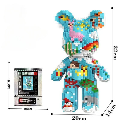 BRICK-BEARS | Kawaii Bear Model Building Kit, 3D Micro Diamond Blocks, Educational STEM Toy & Birthday Gift for Kids