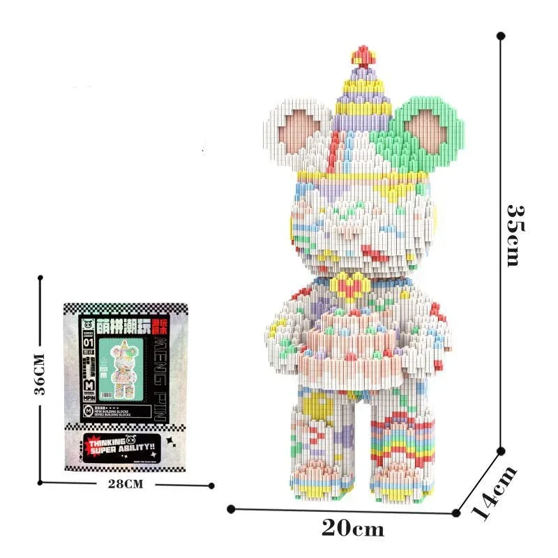 BRICK-BEARS | Kawaii Bear Model Building Kit, 3D Micro Diamond Blocks, Educational STEM Toy & Birthday Gift for Kids